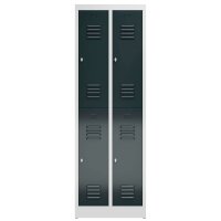 ClassiX Spind anthrazit, lichtgrau X-520228, 4 Schließfächer 59,0 x 50,0 x 180,0 cm
