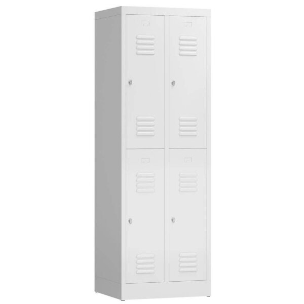 ClassiX Spind signalweiß X-520227, 4 Schließfächer 59,0 x 50,0 x 180,0 cm