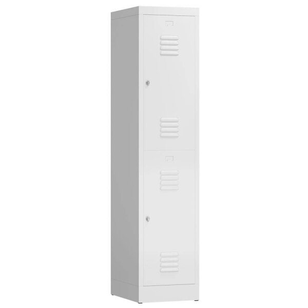 ClassiX Spind signalweiß X-523217, 2 Schließfächer 41,5 x 50,0 x 180,0 cm