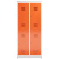 ClassiX Spind feuerrot, lichtgrau X-523224, 4 Schließfächer 80,0 x 50,0 x 180,0 cm