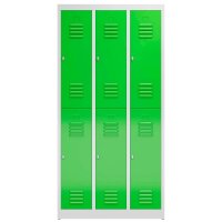 ClassiX Spind gelbgrün, lichtgrau X-520235, 6 Schließfächer 87,0 x 50,0 x 180,0 cm