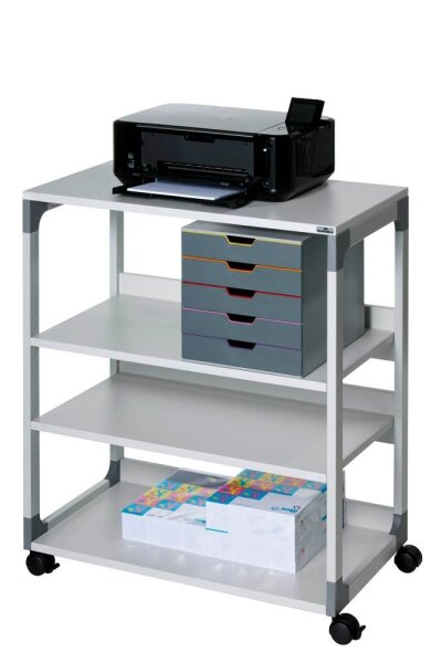 DURABLE System Multi Trolley 88 Bürowagen grau 4 Ebenen 75,0 x 43,2 x 87,9 cm
