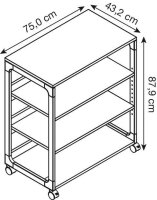 DURABLE System Multi Trolley 88 Bürowagen grau 4...