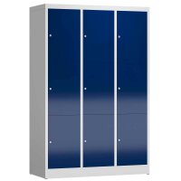 ClassiX Schließfachschrank enzianblau, lichtgrau X-523331, 9 Schließfächer 118,5 x 50,0 x 180,0 cm