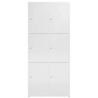 ClassiX Schließfachschrank signalweiß X-523327, 6 Schließfächer 80,0 x 50,0 x 180,0 cm