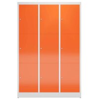 ClassiX Schließfachschrank feuerrot, lichtgrau X-523334, 9 Schließfächer 118,5 x 50,0 x 180,0 cm