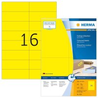 HERMA Etiketten 4256 gelb 105,0 x 37,0 mm, 100 Blatt