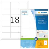 HERMA Adressetiketten 4265 weiß 63,5 x 46,6 mm, 100...