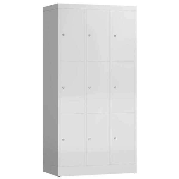 ClassiX Schließfachschrank lichtgrau X-520330, 9 Schließfächer 87,0 x 50,0 x 180,0 cm