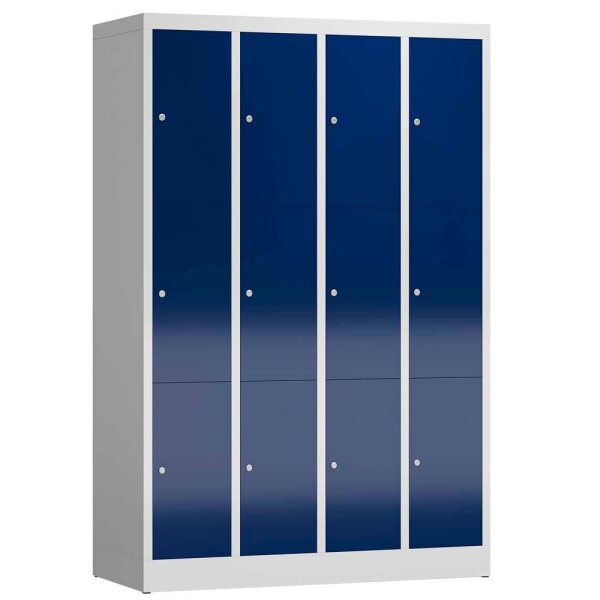 ClassiX Schließfachschrank enzianblau, lichtgrau X-520341, 12 Schließfächer 118,5 x 50,0 x 180,0 cm