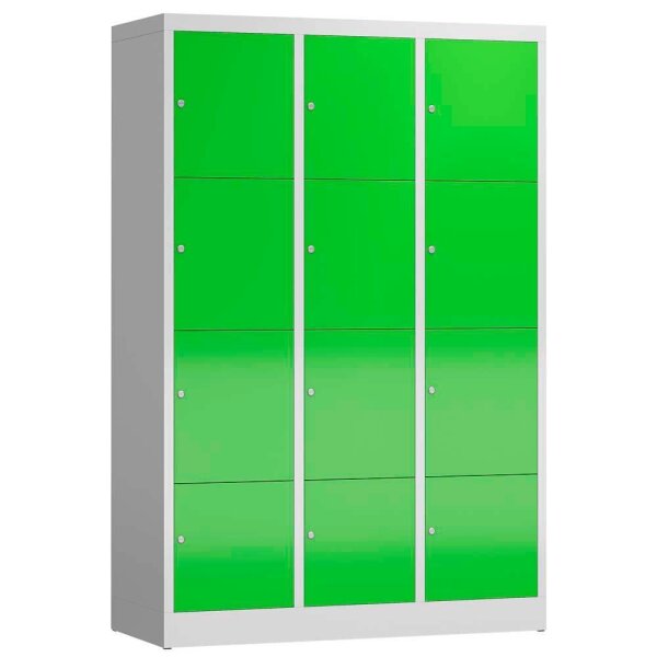 ClassiX Schließfachschrank gelbgrün, lichtgrau X-523435, 12 Schließfächer 118,5 x 50,0 x 180,0 cm