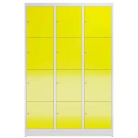 ClassiX Schließfachschrank lichtgrau, zinkgelb X-523436, 12 Schließfächer 118,5 x 50,0 x 180,0 cm