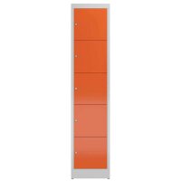 ClassiX Schließfachschrank feuerrot, lichtgrau X-523514, 5 Schließfächer 41,5 x 50,0 x 180,0 cm