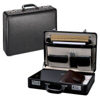 Alassio Aktenkoffer TAORMINA Leder schwarz 45,5 x 12,0 x...