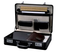 Alassio Aktenkoffer TAORMINA Leder schwarz 45,5 x 12,0 x 33,0 cm