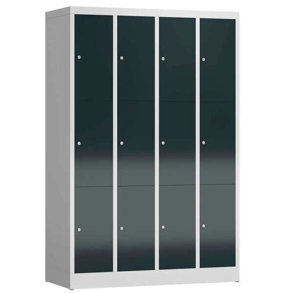 ClassiX Schließfachschrank anthrazit, lichtgrau X-520348, 12 Schließfächer 118,5 x 50,0 x 180,0 cm