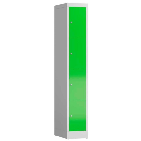 ClassiX Schließfachschrank gelbgrün, lichtgrau X-520415, 4 Schließfächer 31,0 x 50,0 x 180,0 cm