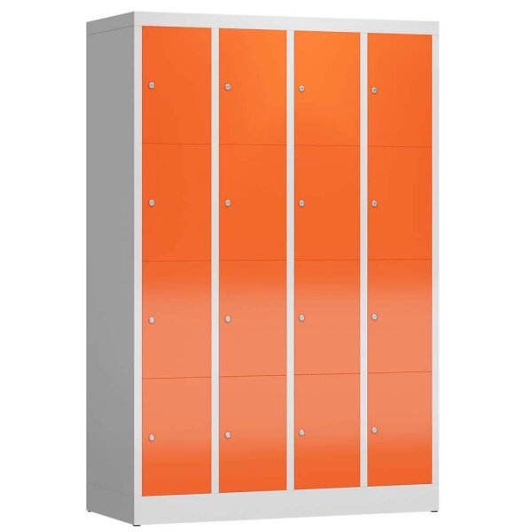 ClassiX Schließfachschrank feuerrot, lichtgrau X-520444, 16 Schließfächer 118,5 x 50,0 x 180,0 cm