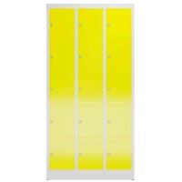 ClassiX Schließfachschrank lichtgrau, zinkgelb X-520536, 15 Schließfächer 87,0 x 50,0 x 180,0 cm