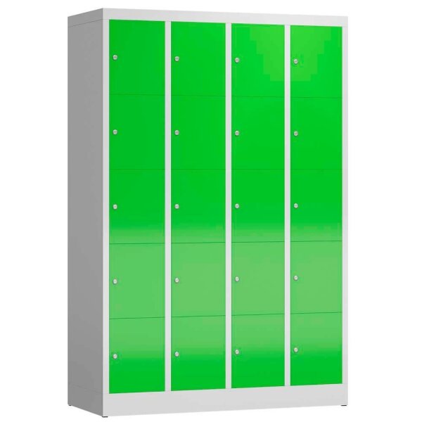 ClassiX Schließfachschrank gelbgrün, lichtgrau X-520545, 20 Schließfächer 118,5 x 50,0 x 180,0 cm