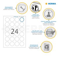 HERMA Etiketten 4476 weiß 40,0 x 40,0 mm, 100 Blatt
