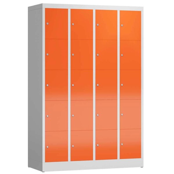 ClassiX Schließfachschrank feuerrot, lichtgrau X-520544, 20 Schließfächer 118,5 x 50,0 x 180,0 cm