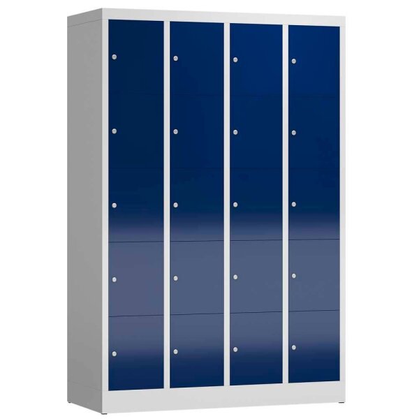ClassiX Schließfachschrank enzianblau, lichtgrau X-520541, 20 Schließfächer 118,5 x 50,0 x 180,0 cm