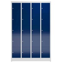 ClassiX Schließfachschrank enzianblau, lichtgrau X-520541, 20 Schließfächer 118,5 x 50,0 x 180,0 cm