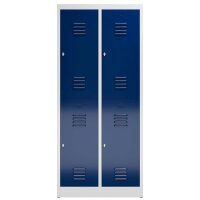 ClassiX Spind enzianblau, lichtgrau X-523221, 4 Schließfächer 80,0 x 50,0 x 180,0 cm