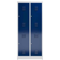 ClassiX Spind enzianblau, lichtgrau X-523221, 4 Schließfächer 80,0 x 50,0 x 180,0 cm