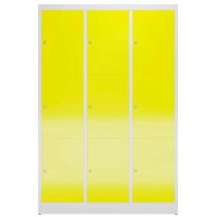 ClassiX Schließfachschrank lichtgrau, zinkgelb X-523336, 9 Schließfächer 118,5 x 50,0 x 180,0 cm