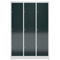 ClassiX Schließfachschrank anthrazit, lichtgrau X-523338, 9 Schließfächer 118,5 x 50,0 x 180,0 cm