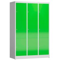 ClassiX Schließfachschrank gelbgrün, lichtgrau X-523335, 9 Schließfächer 118,5 x 50,0 x 180,0 cm