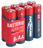 ANSMANN Batterien Red Alkaline Alkali-Mangan Mignon AA 1,5 V, 8 St.