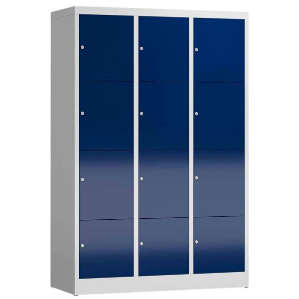 ClassiX Schließfachschrank enzianblau, lichtgrau X-523431, 12 Schließfächer 118,5 x 50,0 x 180,0 cm