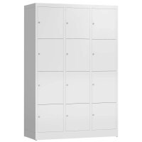 ClassiX Schließfachschrank signalweiß X-523437, 12 Schließfächer 118,5 x 50,0 x 180,0 cm