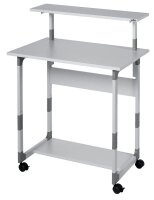DURABLE PC-Tisch höhenverstellbar mit Rollen grau...