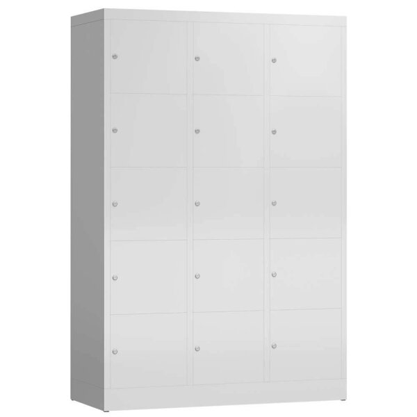 ClassiX Schließfachschrank lichtgrau X-523530, 15 Schließfächer 118,5 x 50,0 x 180,0 cm