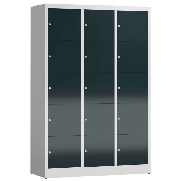 ClassiX Schließfachschrank anthrazit, lichtgrau X-523538, 15 Schließfächer 118,5 x 50,0 x 180,0 cm