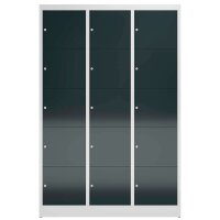 ClassiX Schließfachschrank anthrazit, lichtgrau X-523538, 15 Schließfächer 118,5 x 50,0 x 180,0 cm