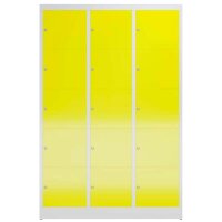 ClassiX Schließfachschrank lichtgrau, zinkgelb X-523536, 15 Schließfächer 118,5 x 50,0 x 180,0 cm
