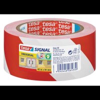 tesa Warnklebeband Signal UNIVERSAL rot/weiß 50,0...