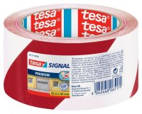 tesa Warnklebeband Signal PREMIUM rot/weiß 50,0 mm...
