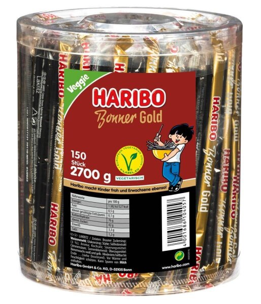 HARIBO Bonner Gold Lakritz 150 Stück  ( 10001574 )
