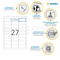 HERMA Etiketten 4347 weiß 63,5 x 29,6 mm, 25 Blatt