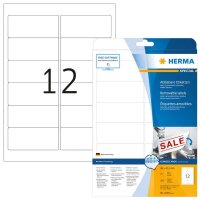 HERMA Etiketten 4348 weiß 96,0 x 42,3 mm, 25 Blatt