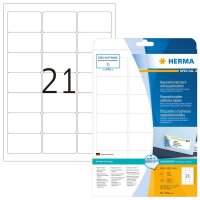 HERMA Adressetiketten 5074 weiß 63,5 x 38,1 mm, 25...