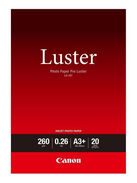 Canon Fotopapier LU-101 A3+ DIN A3+ hochglänzend 260 g/qm 20 Blatt