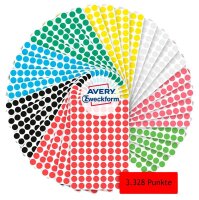 AVERY Zweckform Klebepunkte 59994 farbsortiert Ø...