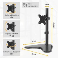 Fellowes Monitor-Halterung Seasa 8049601 schwarz für 1 Monitor, Tischständer